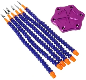 HTLNUZD Soldering Station with 6 Flexible Arms Metal Base Soldering Tool for Soldering, Assembly, Repair, Modeling, Hobby, Crafts, Jewelry Making (Purple base, One size) HTLNUZD Soldering Station with 6 Flexible Arms Metal Base Soldering Tool for Soldering, Assembly, Repair, Modeling, Hobby, Crafts, Jewelry Making (Purple base, One size)