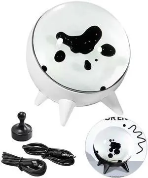 HTLNUZD New Magnetic Fluid Pickup Music Rhythm for VenomMusic Rhythm Light Visualized Desktop, Trendy Ornament, Dance Liquid with Music Gift (White) HTLNUZD New Magnetic Fluid Pickup Music Rhythm for VenomMusic Rhythm Light Visualized Desktop, Trendy Ornament, Dance Liquid with Music Gift (White)