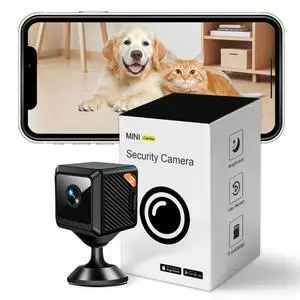 Mini Cube Indoor Security Camera 1080p HD with Infrared Night Vision Motion Detection WiFi Remote Viewing Wide-Angle Lens 600mAh Battery TF Card Storage Mini Cube Indoor Security Camera 1080p HD with Infrared Night Vision Motion Detection WiFi Remote Viewing Wide-Angle Lens 600mAh Battery TF Card Storage