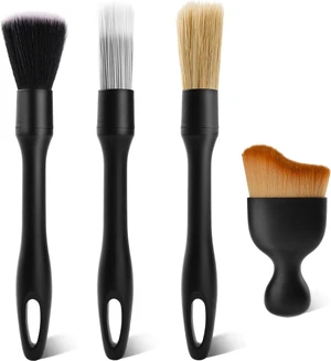 4PCS Car Detailing Brush Kit - Ultra Soft Boars Hair Car Interior Detailing Brushes, Includes 4 Different Brushes, Multi-use for Cleaning Interior or Exterior - Perfect Ca 4PCS Car Detailing Brush Kit - Ultra Soft Boars Hair Car Interior Detailing Brushes, Includes 4 Different Brushes, Multi-use for Cleaning Interior or Exterior - Perfect Ca