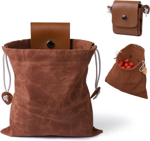 Foraging Bag, Outdoor Picking Fruit Bags, Waxed Canvas Foraging Pouch, Foldable Leather Belt Pouch with Drawstring Multi-Purpose Picking Bag for Camping, Shells, Treasures, Travel, Hiking Foraging Bag, Outdoor Picking Fruit Bags, Waxed Canvas Foraging Pouch, Foldable Leather Belt Pouch with Drawstring Multi-Purpose Picking Bag for Camping, Shells, Treasures, Travel, Hiking