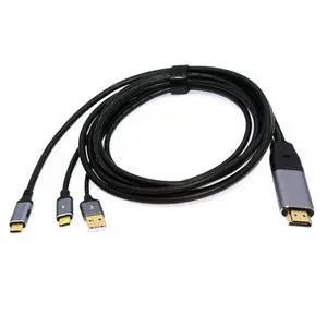 xiwai Reversed HDMI to USB-C Cable 4K, HDMI Type-A Source to Type-C Male Touch Screen Displays HDTV Cord for Laptop Monitor 2.0m/6.56ft xiwai Reversed HDMI to USB-C Cable 4K, HDMI Type-A Source to Type-C Male Touch Screen Displays HDTV Cord for Laptop Monitor 2.0m/6.56ft