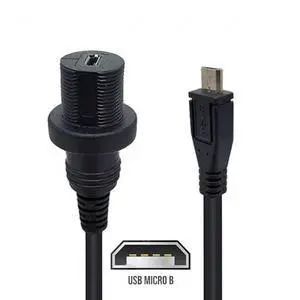 xiwai Waterproof Dustproof Micro USB2.0 5Pin Male to Female Extension Data Power Cable Car Panel Mount Design 1m 480Mbps xiwai Waterproof Dustproof Micro USB2.0 5Pin Male to Female Extension Data Power Cable Car Panel Mount Design 1m 480Mbps