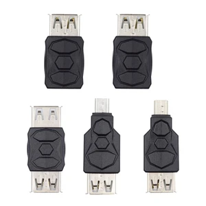 xiwai Micro USB 2.0 OTG Mini USB 5Pin Type-A Male to Female Extension Adapter, Support Charging and Data Sync, Black, Pack of 5pcs xiwai Micro USB 2.0 OTG Mini USB 5Pin Type-A Male to Female Extension Adapter, Support Charging and Data Sync, Black, Pack of 5pcs