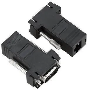 JSER 2pcs/Set VGA RGB Male to Male Over Cat5 Cat5e RJ45 Female Ethernet Modualr Adapter for Computer Monitor JSER 2pcs/Set VGA RGB Male to Male Over Cat5 Cat5e RJ45 Female Ethernet Modualr Adapter for Computer Monitor