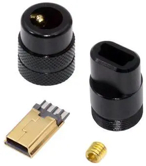 xiwai USB2.0 Plug Solder Connector Mini 5Pin Male Replacement Adapter with Aluminum Alloy Shell Black Customization for 4.0mm~6.0mm Cable xiwai USB2.0 Plug Solder Connector Mini 5Pin Male Replacement Adapter with Aluminum Alloy Shell Black Customization for 4.0mm~6.0mm Cable