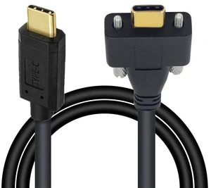 xiwai USB 3.1 Extension Cable Type-C Male to Panel Mount USB-C Dual Thumbscrew Locking 10Gbps Data Cord for Hard Drive Monitor 1.0m xiwai USB 3.1 Extension Cable Type-C Male to Panel Mount USB-C Dual Thumbscrew Locking 10Gbps Data Cord for Hard Drive Monitor 1.0m