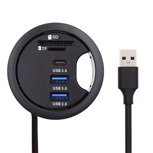 Xiwai USB 3.0 Hub Splitter, SD TF USB-C 2 Port USB Multiport Expander High Speed Type C Data Port 60mm Desk Grommet Dock Station Micro-SD Card Reader Interface for PC Desk Desktop Xiwai USB 3.0 Hub Splitter, SD TF USB-C 2 Port USB Multiport Expander High Speed Type C Data Port 60mm Desk Grommet Dock Station Micro-SD Card Reader Interface for PC Desk Desktop
