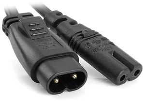 IEC 60320 C8 Plug to C7 Receptacle Male to Female Extension Power Supply Main Adapter Cable 30cm IEC 60320 C8 Plug to C7 Receptacle Male to Female Extension Power Supply Main Adapter Cable 30cm