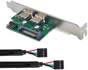 xiwai Motherboard Internal Dual USB2.0 Female Mount Panel to 9pin Baffle Cable with Extral SATA Power and 12cm Bracket xiwai Motherboard Internal Dual USB2.0 Female Mount Panel to 9pin Baffle Cable with Extral SATA Power and 12cm Bracket