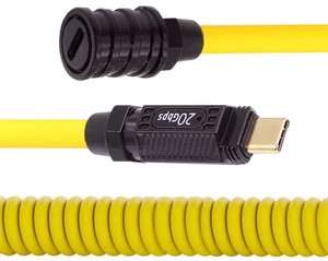 xiwai Stretch Coiled Silicone 140W 20Gbps 8K USB-C USB4 Cable Type-C Male to Female Extension Cable Power & Data for Gaming Keyboard Mouse 1.8m/6ft xiwai Stretch Coiled Silicone 140W 20Gbps 8K USB-C USB4 Cable Type-C Male to Female Extension Cable Power & Data for Gaming Keyboard Mouse 1.8m/6ft