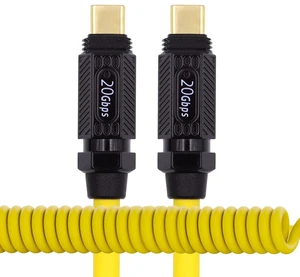 xiwai Stretch Coiled Silicone 140W USB-C USB4 Cable 20Gbps 8K Type-C Male to Male Cable Power & Data for Gaming Keyboard Mouse 1.8m/6ft xiwai Stretch Coiled Silicone 140W USB-C USB4 Cable 20Gbps 8K Type-C Male to Male Cable Power & Data for Gaming Keyboard Mouse 1.8m/6ft