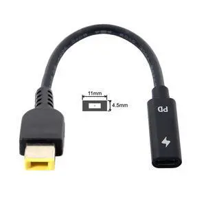 Type C USB-C to Rectangle 11.0x4.5mm Power Plug PD Emulator Trigger Charge Cable for ThinkPad X1 Carbon Type C USB-C to Rectangle 11.0x4.5mm Power Plug PD Emulator Trigger Charge Cable for ThinkPad X1 Carbon