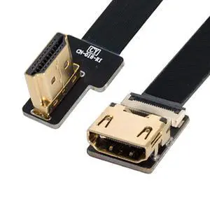 CYFPV HDMI Male to Female FPC Flat Extension Cable for Camera HDTV Multicopter Aerial Photography 90 Degree Left Angled 20CM CYFPV HDMI Male to Female FPC Flat Extension Cable for Camera HDTV Multicopter Aerial Photography 90 Degree Left Angled 20CM