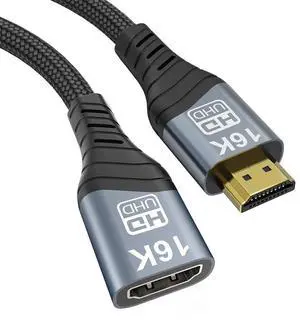 xiwai HDMI 2.2 Version Type-A Male to HDMI Female Extension HDTV Cable 2M 16K 8K UHD High Speed 96Gbps for HDTV Desktop Laptop Monitor xiwai HDMI 2.2 Version Type-A Male to HDMI Female Extension HDTV Cable 2M 16K 8K UHD High Speed 96Gbps for HDTV Desktop Laptop Monitor