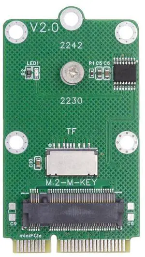 xiwai Mini PCI-E Riser Card Slot to TF Card USB2.0 & M.2 NGFF NVME Key-M SSD Adapter Compatible with NAS Industrial Control Motherboard xiwai Mini PCI-E Riser Card Slot to TF Card USB2.0 & M.2 NGFF NVME Key-M SSD Adapter Compatible with NAS Industrial Control Motherboard