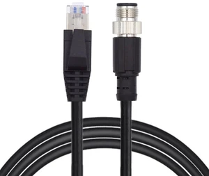xiwai M12 4Pin D-Coded Type-D Male to RJ45 Male Cat5e IP67 Patch Cord LAN Ethernet Network Industrial Applications Cable 1m/3.3ft xiwai M12 4Pin D-Coded Type-D Male to RJ45 Male Cat5e IP67 Patch Cord LAN Ethernet Network Industrial Applications Cable 1m/3.3ft