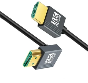 xiwai Up Angled HDMI 8K to HDMI 2.1 Ultra Soft High Flex HDTV Cable 200cm Type-A Male to Male Hyper Super Flexible Cord 90 Degree High Speed for Computer HDTV xiwai Up Angled HDMI 8K to HDMI 2.1 Ultra Soft High Flex HDTV Cable 200cm Type-A Male to Male Hyper Super Flexible Cord 90 Degree High Speed for Computer HDTV