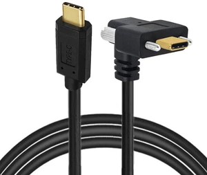 xiwai USB 3.1 Extension Cable Type-C Male to Panel Mount USB-C Dual Thumbscrew Locking Vertical 90 Degree Up Down Angled 10Gbps Data Cord for Hard Drive Monitor 1.0m xiwai USB 3.1 Extension Cable Type-C Male to Panel Mount USB-C Dual Thumbscrew Locking Vertical 90 Degree Up Down Angled 10Gbps Data Cord for Hard Drive Monitor 1.0m
