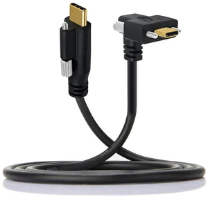 xiwai USB 3.1 Single Screw Type-C Male to USB-C Dual Thumbscrew Locking Up Down Angled 90 Degree 10Gbps Data Cable Panel Mount Type 100cm xiwai USB 3.1 Single Screw Type-C Male to USB-C Dual Thumbscrew Locking Up Down Angled 90 Degree 10Gbps Data Cable Panel Mount Type 100cm