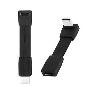 xiwai 2pcs/Set Up Angled 90 Degree USB5.0 80Gbps Male to Male & Female Extension Cable Flat Slim FPC 240W 16K 8K 60Hz 5K Compatible with 40Gbps USB4.0 Thunderbolt Black xiwai 2pcs/Set Up Angled 90 Degree USB5.0 80Gbps Male to Male & Female Extension Cable Flat Slim FPC 240W 16K 8K 60Hz 5K Compatible with 40Gbps USB4.0 Thunderbolt Black
