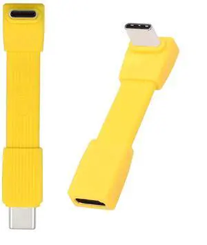 xiwai 2pcs/Set Up Angled 90 Degree USB5.0 80Gbps Male to Male & Female Extension Cable Flat Slim FPC 240W 16K 8K 60Hz 5K Compatible with 40Gbps USB4.0 Thunderbolt Yellow xiwai 2pcs/Set Up Angled 90 Degree USB5.0 80Gbps Male to Male & Female Extension Cable Flat Slim FPC 240W 16K 8K 60Hz 5K Compatible with 40Gbps USB4.0 Thunderbolt Yellow