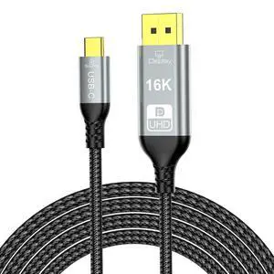 xiwai 16K 80Gbps USB-C Type C Source to DisplayPort 2.1 Cable DP Male Monitor HDTV Cord 16K@30Hz DSC HDR Support USB4 Thunderbolt3/4 for Laptop 2.0m/6.56ft xiwai 16K 80Gbps USB-C Type C Source to DisplayPort 2.1 Cable DP Male Monitor HDTV Cord 16K@30Hz DSC HDR Support USB4 Thunderbolt3/4 for Laptop 2.0m/6.56ft