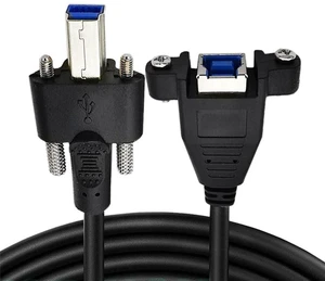 xiwai USB 3.0 Back Panel Mount B Male to Female B Type Extension Cable Dual Thumbscrews 0.5m xiwai USB 3.0 Back Panel Mount B Male to Female B Type Extension Cable Dual Thumbscrews 0.5m