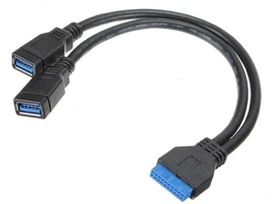 xiwai USB 3.0 Female 2 Ports to Motherboard 20pin Header Cable 20cm for Front Panel xiwai USB 3.0 Female 2 Ports to Motherboard 20pin Header Cable 20cm for Front Panel