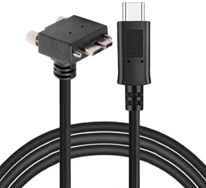 xiwai Micro USB3.0 to USB-C Type-C Host Screw Mount 90 Degree Up Angled Data 5Gbps Cable for Industrial Camera Storage 100CM xiwai Micro USB3.0 to USB-C Type-C Host Screw Mount 90 Degree Up Angled Data 5Gbps Cable for Industrial Camera Storage 100CM