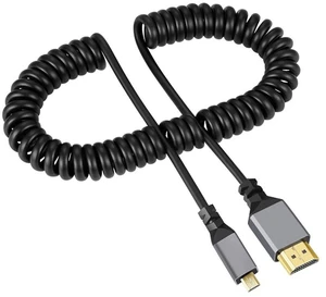 xiwai 4K 60hz HDMI Male to Micro HDMI 2.0 Male Coiled Stretch Cable Straight Connector for HDTV Monitor Computer Laptop xiwai 4K 60hz HDMI Male to Micro HDMI 2.0 Male Coiled Stretch Cable Straight Connector for HDTV Monitor Computer Laptop