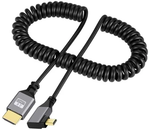 xiwai Micro HDMI 2.0 Male to Male HDMI 4K 60hz Stretch Coiled Cable 90 Degree Right Angled for Laptop Computer HDTV Monitor xiwai Micro HDMI 2.0 Male to Male HDMI 4K 60hz Stretch Coiled Cable 90 Degree Right Angled for Laptop Computer HDTV Monitor