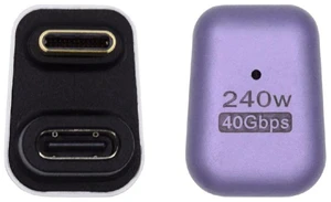 xiwai USB4 240W 40Gbps 8K 60Hz Adapter, Type C Male to Female 240W Power 40Gbps Data 8K Video Adapter for NS Phone Laptop (Male to Female Opposite U Shape Back Angled) xiwai USB4 240W 40Gbps 8K 60Hz Adapter, Type C Male to Female 240W Power 40Gbps Data 8K Video Adapter for NS Phone Laptop (Male to Female Opposite U Shape Back Angled)