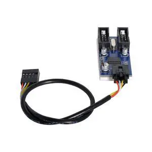 Motherboard 9pin USB 2.0 Header 1 to 2 Female Extension Cable HUB Connector Adapter Port Multilier Motherboard 9pin USB 2.0 Header 1 to 2 Female Extension Cable HUB Connector Adapter Port Multilier