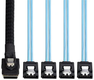 xiwai Internal Mini SAS SFF-8087 Host to 4 SATA 7pin Target Hard Disk 6Gbps Data Server Raid Cable 1.0M xiwai Internal Mini SAS SFF-8087 Host to 4 SATA 7pin Target Hard Disk 6Gbps Data Server Raid Cable 1.0M