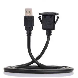 1m Waterproof Single USB 2.0 Extension Latch Mount Car AUX Cable for Dashboard Panel 1m Waterproof Single USB 2.0 Extension Latch Mount Car AUX Cable for Dashboard Panel