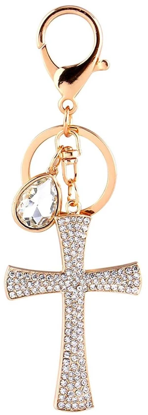 Walfront Cross Rhinestone Keychain Charm Pendant Purse Bag Cute Crystal Key Holder Arts Craft Pendant Inspiration Key Ring Purse Charms for Handbags Walfront Cross Rhinestone Keychain Charm Pendant Purse Bag Cute Crystal Key Holder Arts Craft Pendant Inspiration Key Ring Purse Charms for Handbags