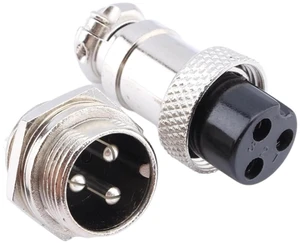 1 Set GX16 3Pins Aviation Plug Socket 3 Pin Screw Type Male Female Metal Aviation Wire Connector Panel Connector 400V 5A 1 Set GX16 3Pins Aviation Plug Socket 3 Pin Screw Type Male Female Metal Aviation Wire Connector Panel Connector 400V 5A