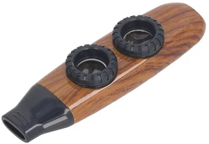 Dual Hole Flute ABS Flute Kazoo Flute Adjustable Musical Wind Instrument with Circular Diaphragm for Camping and Hiking (Nature Wood Color) Dual Hole Flute ABS Flute Kazoo Flute Adjustable Musical Wind Instrument with Circular Diaphragm for Camping and Hiking (Nature Wood Color)