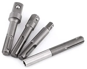 SDS Plus Bits Adapter 1/4" Hex Socket Adaptor to 1/4" 3/8" 1/2" Impact Socket Adapter Set for Screws/Nuts/Any Drill and Handheld Driver 4 PCS SDS Plus Bits Adapter 1/4" Hex Socket Adaptor to 1/4" 3/8" 1/2" Impact Socket Adapter Set for Screws/Nuts/Any Drill and Handheld Driver 4 PCS