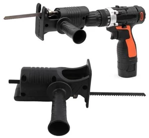 Reciprocating Saw Attachment for Drill Kit for Cordless Drill with Blades for Metal Wood Cutting Jig Saws, Drill Saw Attachment Reciprocating Saw Attachment for Drill Kit for Cordless Drill with Blades for Metal Wood Cutting Jig Saws, Drill Saw Attachment
