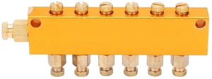 Brass Oil Distributor Adjustable Lubrication Manifold Block (1 in 6 Out) for CNC Milling Machine Lathe Centralized Lubrication System Brass Oil Distributor Adjustable Lubrication Manifold Block (1 in 6 Out) for CNC Milling Machine Lathe Centralized Lubrication System