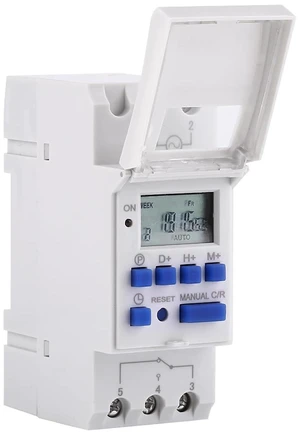 15A Programmable Timer Relay 7 Day Heavy Duty Digital Timer Switch with LCD 16 On 16 Off Pre-Setting THC DIN Rail (110V) 15A Programmable Timer Relay 7 Day Heavy Duty Digital Timer Switch with LCD 16 On 16 Off Pre-Setting THC DIN Rail (110V)