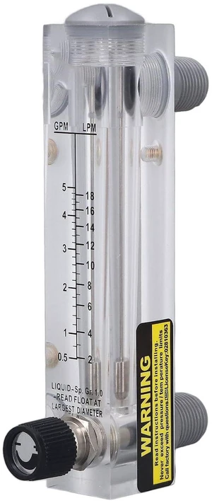 Walfront Water Flow Meter 0.5-5 GPM Panel Type Liquid Flowmeter ZG1/2in Male Thread ZG1/4in Female Thread for Garden Hose RV Walfront Water Flow Meter 0.5-5 GPM Panel Type Liquid Flowmeter ZG1/2in Male Thread ZG1/4in Female Thread for Garden Hose RV