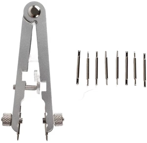 Watch Spring Bar Tool with 8 Tips, Professional Watch Band Repair Kit for Removing and Replacing Watch Straps, Bracelet Links and Pins with Easy Adjust Locking Mechanism (Silver) Watch Spring Bar Tool with 8 Tips, Professional Watch Band Repair Kit for Removing and Replacing Watch Straps, Bracelet Links and Pins with Easy Adjust Locking Mechanism (Silver)