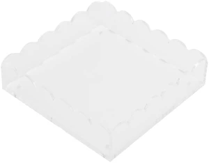WALFRONT Scalloped Tray Acrylic Scalloped Acrylic Tray 20 X 20 X 6.4cm WALFRONT Scalloped Tray Acrylic Scalloped Acrylic Tray 20 X 20 X 6.4cm