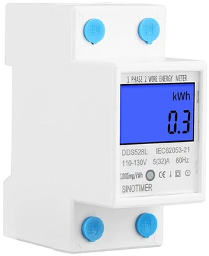 Single Phase Energy Meter Electric Meter LCD KWH Meter 110-130V 5-32A 60Hz DIN-Rail Power Meter Backlight Electricity Power Consumption Wattmeter Single Phase Energy Meter Electric Meter LCD KWH Meter 110-130V 5-32A 60Hz DIN-Rail Power Meter Backlight Electricity Power Consumption Wattmeter