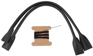 Walfront Leather Bag Handles Leather Purse Handles Genuine Leather Bag Straps Handle For Hand Accessories With Thread Black Brown Optional(Black) Walfront Leather Bag Handles Leather Purse Handles Genuine Leather Bag Straps Handle For Hand Accessories With Thread Black Brown Optional(Black)