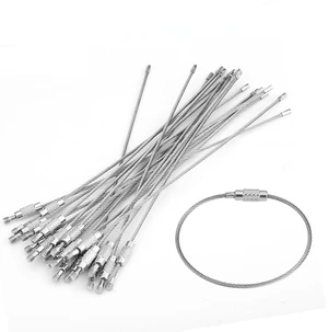 20pcs 4.5cm / 1.8inch Wire Keychain Cable Stainless Steel Wire Key Chain Ring Holder Metal Cable Wire Lanyard with Screw Locking Heavy Duty Luggage Tag Keeper for Outdoors Hanging Silver 20pcs 4.5cm / 1.8inch Wire Keychain Cable Stainless Steel Wire Key Chain Ring Holder Metal Cable Wire Lanyard with Screw Locking Heavy Duty Luggage Tag Keeper for Outdoors Hanging Silver