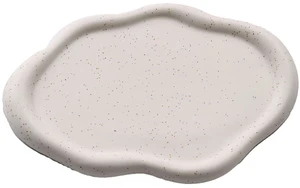 Walfront Ceramic Jewelry Plate Glossy Jewelry Storage Plate Simple (White Walfront Ceramic Jewelry Plate Glossy Jewelry Storage Plate Simple (White